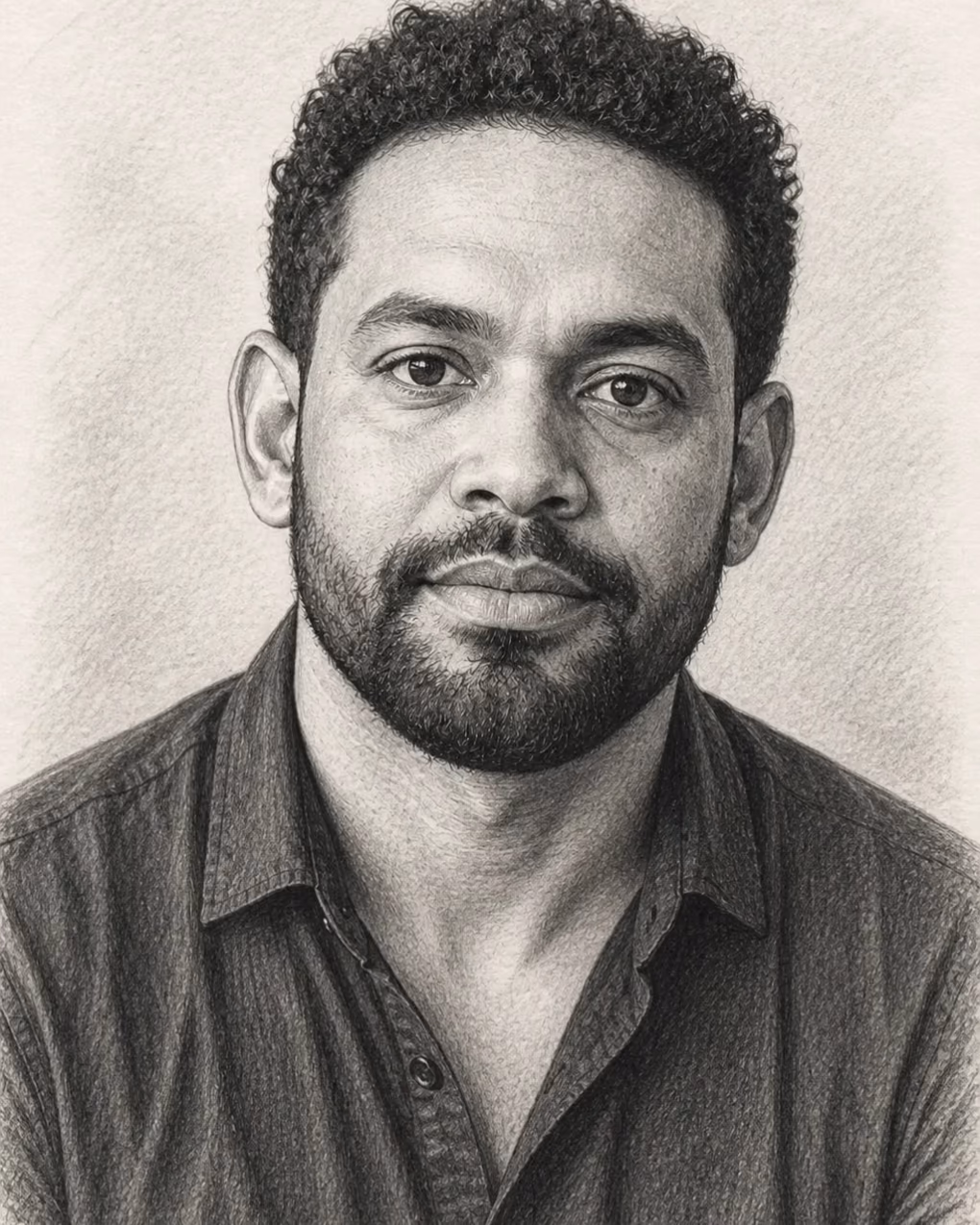 Retrato personalizado de um homem em estilo de desenho a lápis grafite